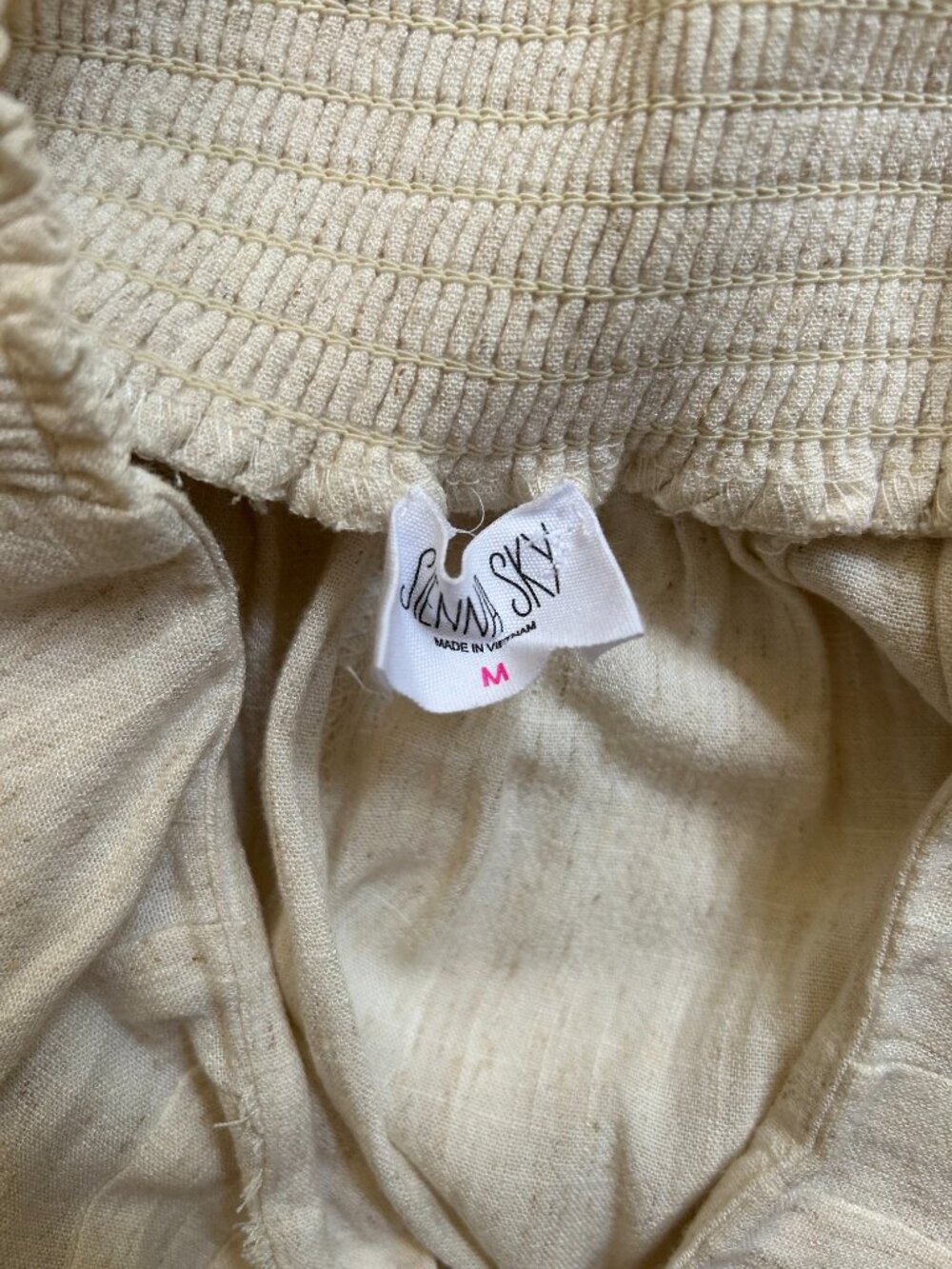 Sienna Sky Linen Blend Beige Wide Leg Pants - Picture 6 of 6